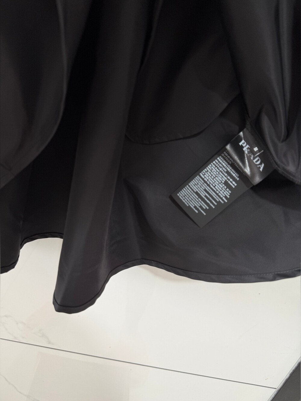 Prada Black Short-Sleeve Drawstring A-Line Mini Dress - Picture 11 of 13